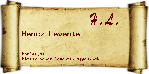 Hencz Levente névjegykártya