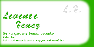 levente hencz business card